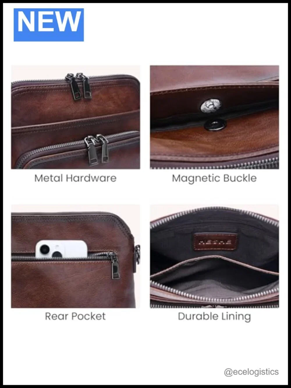 Genuine Leather Crossbody Bag for Women Convertible Shoulder Purse with RFID